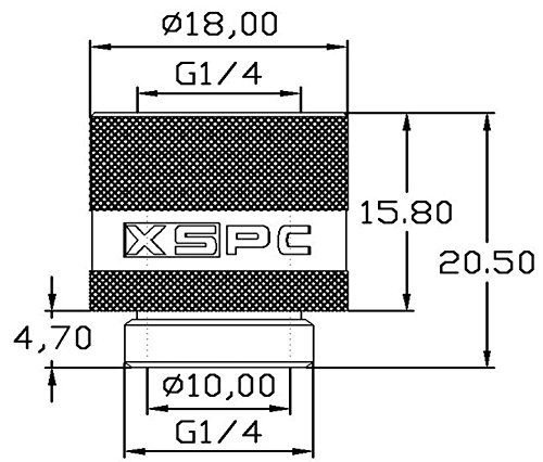 XSPC G1/4 Male to Female Rotary Fitting Matte Black for Efficient Liquid Cooling Systems - View 3 of 3