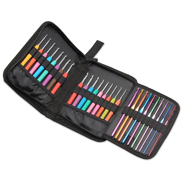 Teamoy Teamoy Crochet Hook Case Travel Bag for Ergonomic Hooks Lightweight Well Made Flowers Blue - View 7 of 9