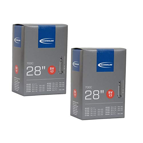 SCHWALBE Buy Schwalbe SV17 Inner Tubes 700x28-45c - Presta 40mm Valve (2 Pack) for Smooth Cycling