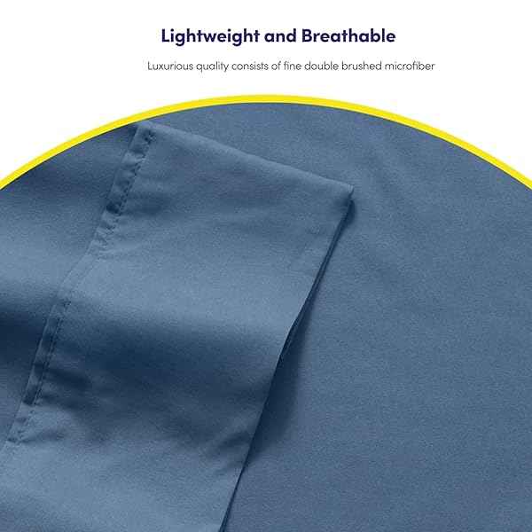 Sweet Home Collection Twin Size Bed Sheets 4 Piece 1500 Supreme Collection Microfiber Deep Pocket Set with Extra Pillow Case Denim Color - View 6 of 7