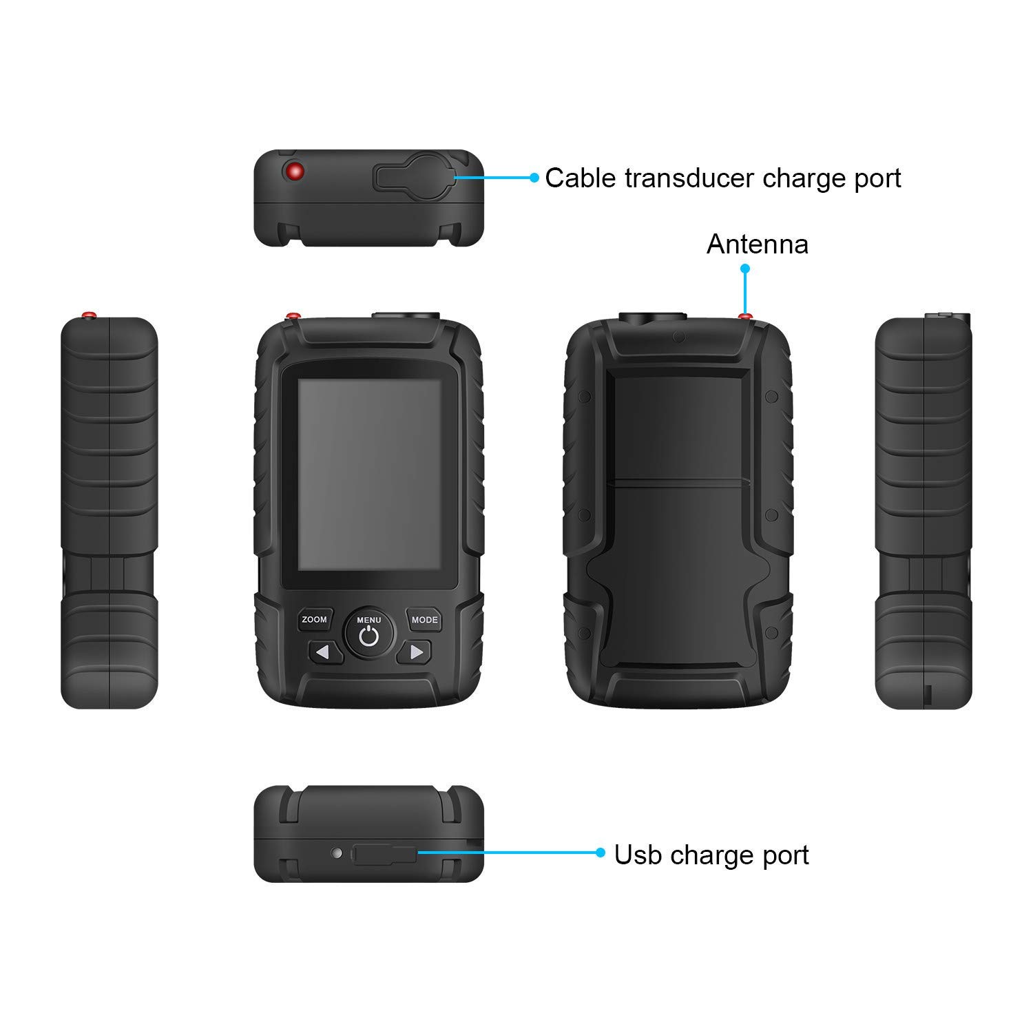 LUCKY LUCKY Portable Fish Finder Handheld Waterproof Depth Finder for Ice Sea Bank and Kayak Fishing with Color LCD Screen Black - View 6 of 9