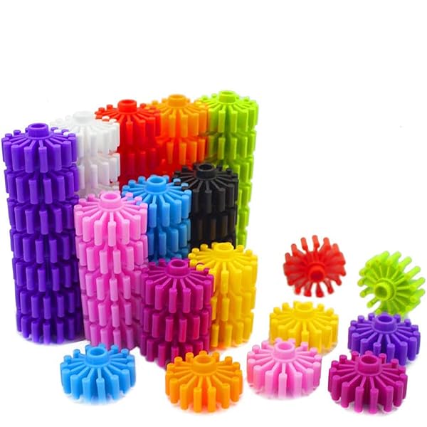 RAINBOW TOYFROG Rainbow Toyfrog Interlocking Gears 100 Piece Kit Colorful Manipulatives for Kids STEM Building Toys for Preschool Sensory Bin and Therapy