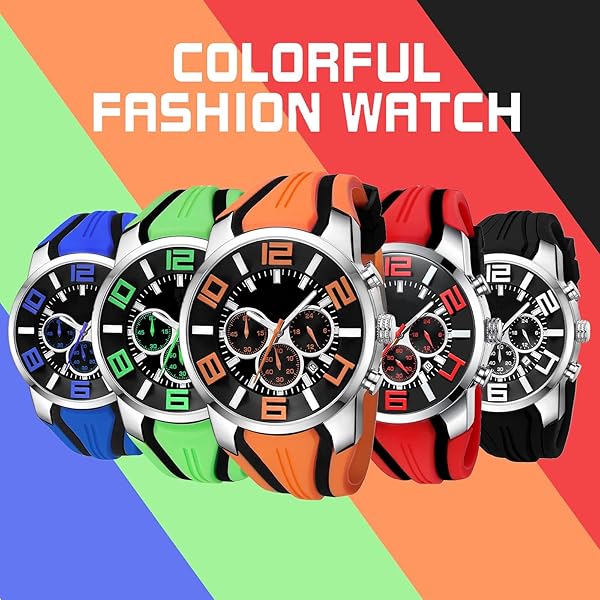findtime Findtime Mens Military Sports Casual Silicone Chronograph Analog Quartz Wrist Watch Green for Active Lifestyle - View 3 of 8