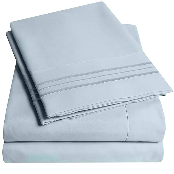 1500 Supreme Collection Twin XL Sheet Sets Misty Extra Soft 3 Piece Bed Sheets and Pillowcase Set with Deep Pockets and Elastic Corner Straps