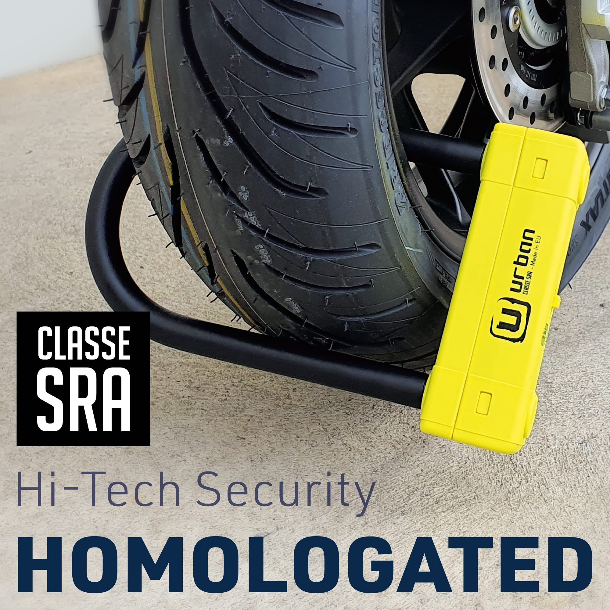 Urban UR120220 Motorcycle U Lock Maximum Security SRA Approved Heavy Duty Anti Theft Lock with Double Locking and Hardened Steel Shackle - View 3 of 9