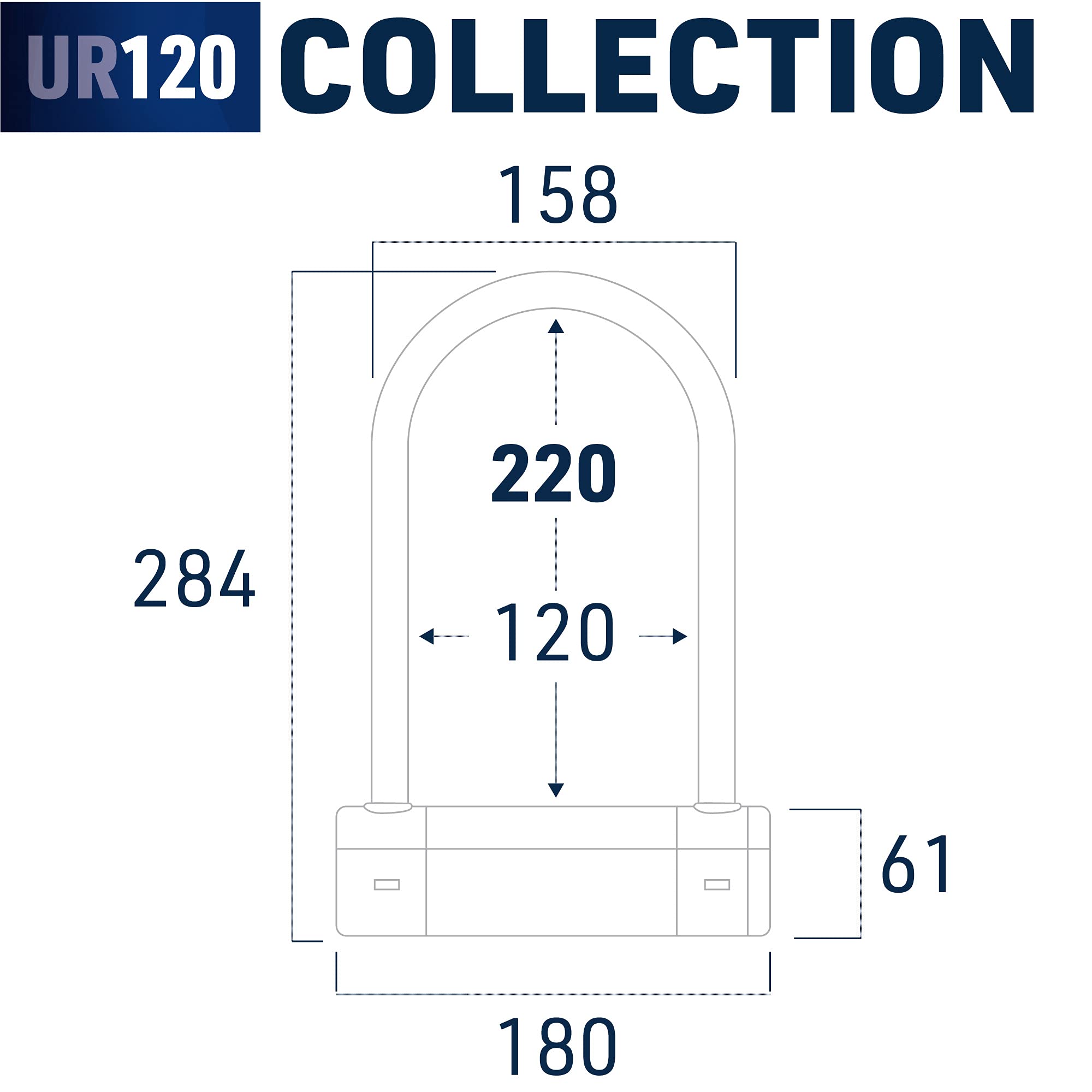 Urban UR120220 Motorcycle U Lock Maximum Security SRA Approved Heavy Duty Anti Theft Lock with Double Locking and Hardened Steel Shackle - View 7 of 9
