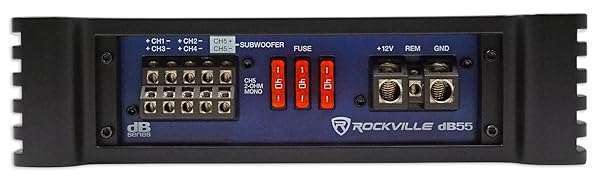 Rockville Rockville dB55 4000W 5-Channel Car Amplifier - Powerful 1000W RMS Stereo Sound! - View 6 of 10