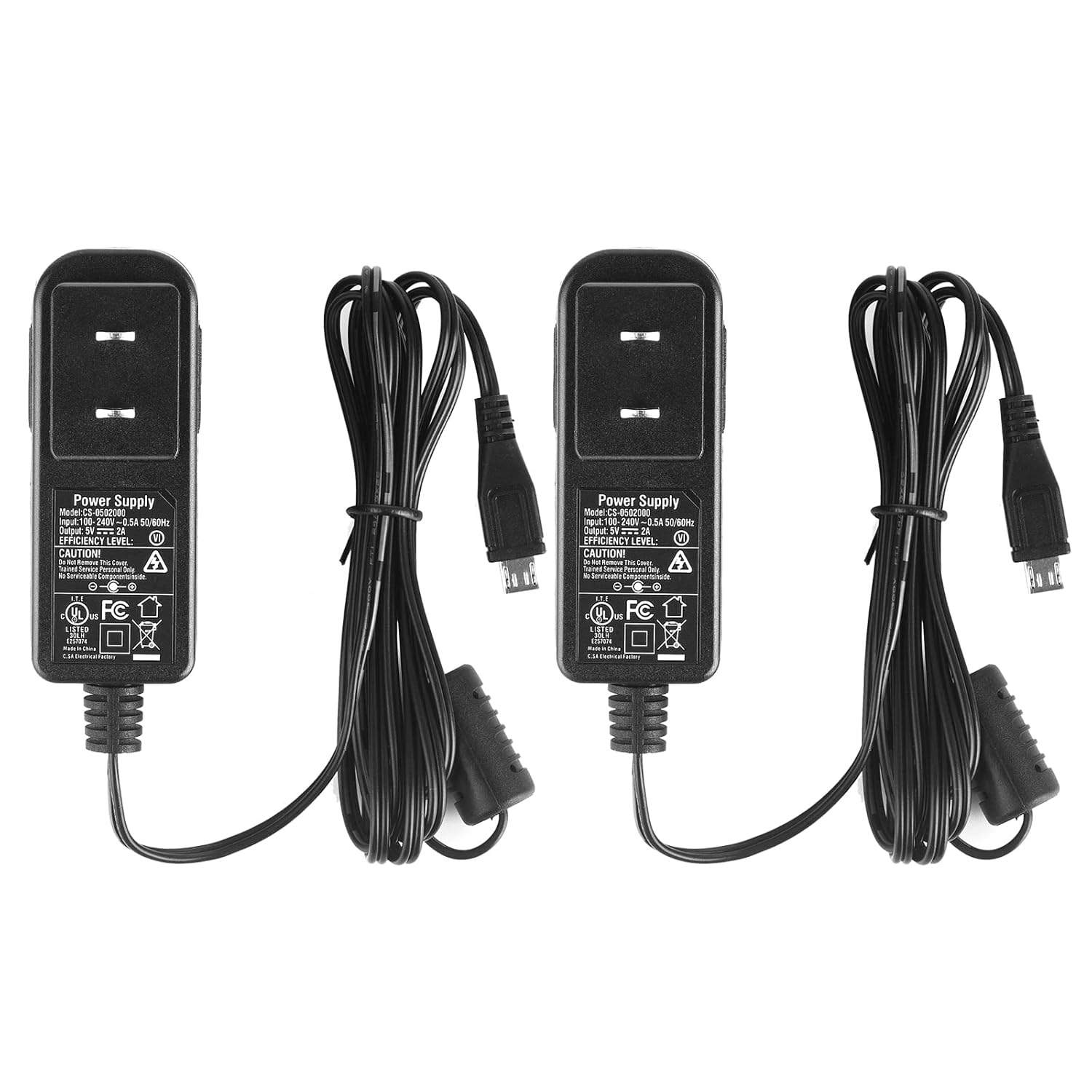 Security-01 Security 01 2 Pack 5V 2A Power Supply with Plug Micro USB for Security Camera IPC