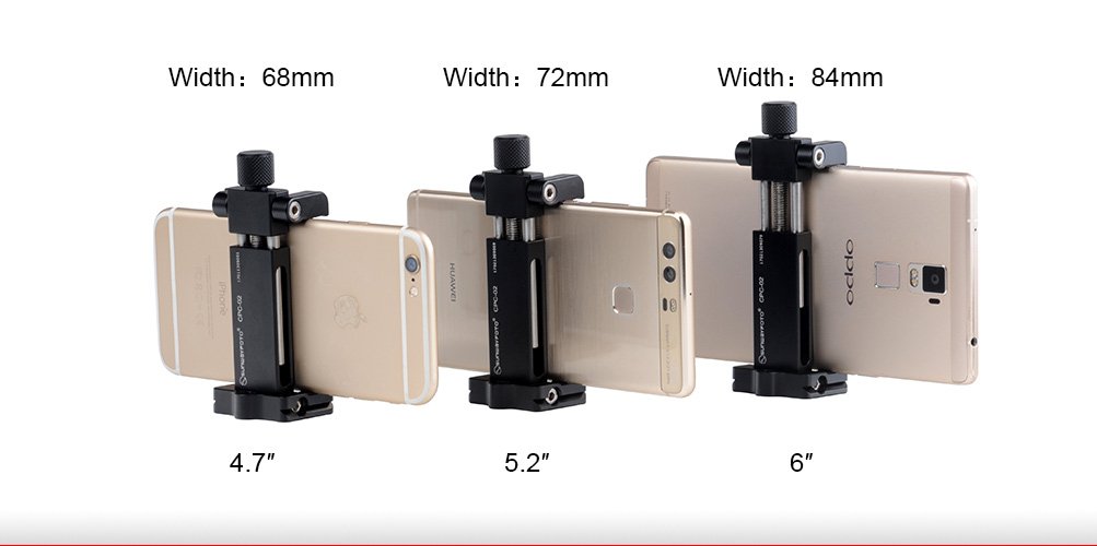 SunwayFoto CPC-02 Professional Mobile Phone Clamp Tripod Mount Arca Dovetail for Photography and Videography - View 4 of 7