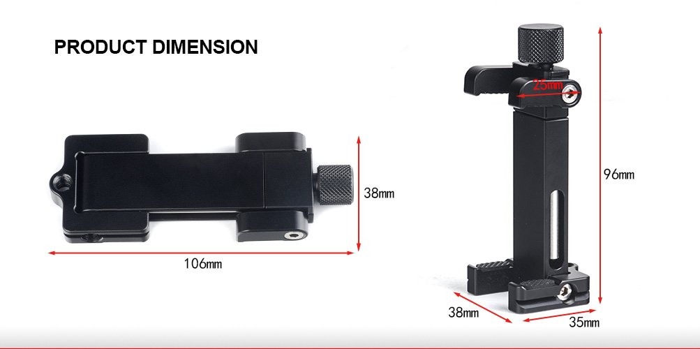 SunwayFoto CPC-02 Professional Mobile Phone Clamp Tripod Mount Arca Dovetail for Photography and Videography - View 6 of 7