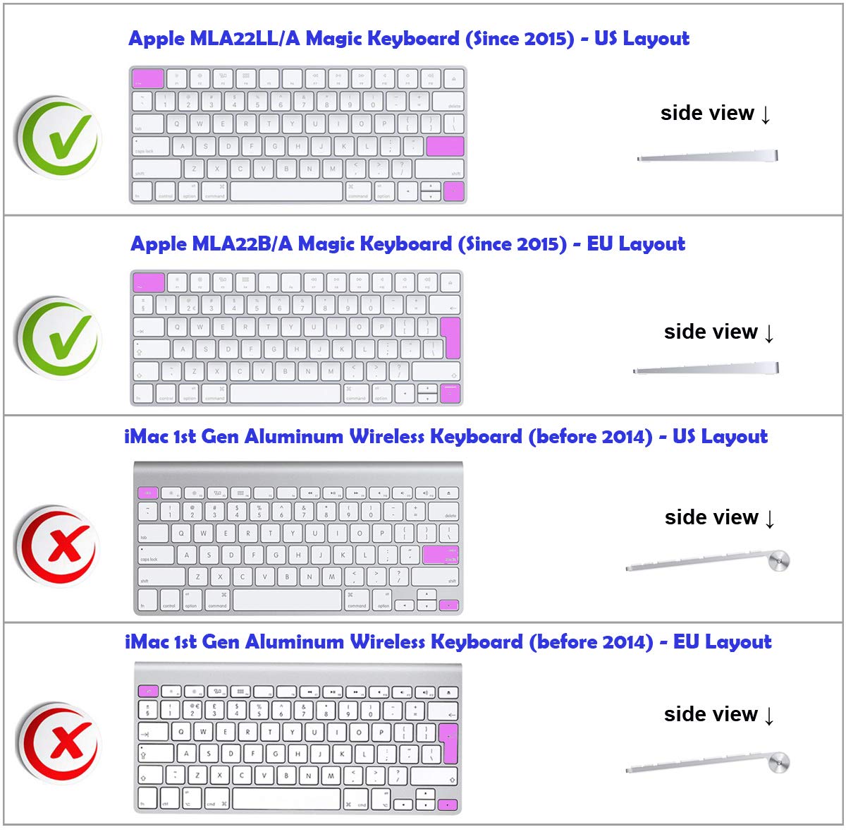 XSKN Avid Pro Tools Silicone Keyboard Cover for Apple Magic Keyboard 2015 MLA22LLA MLA22BA A1644 US EU Versions - View 2 of 9