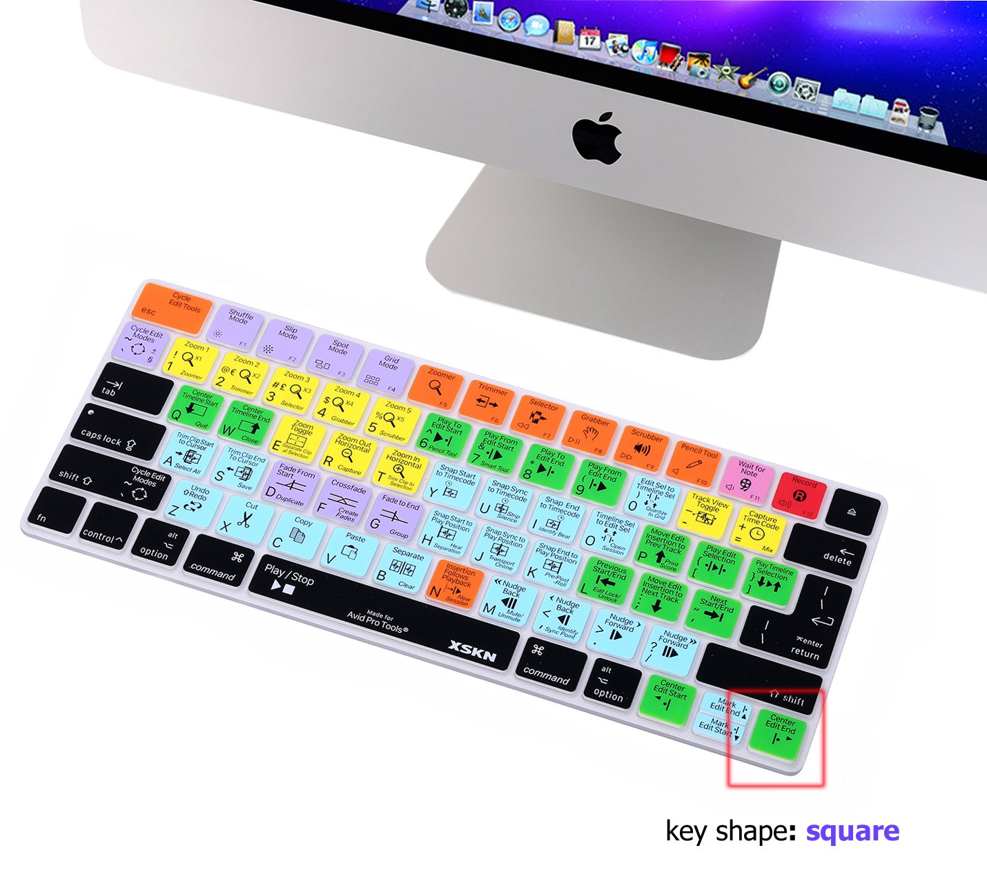 XSKN Avid Pro Tools Silicone Keyboard Cover for Apple Magic Keyboard 2015 MLA22LLA MLA22BA A1644 US EU Versions - View 3 of 9
