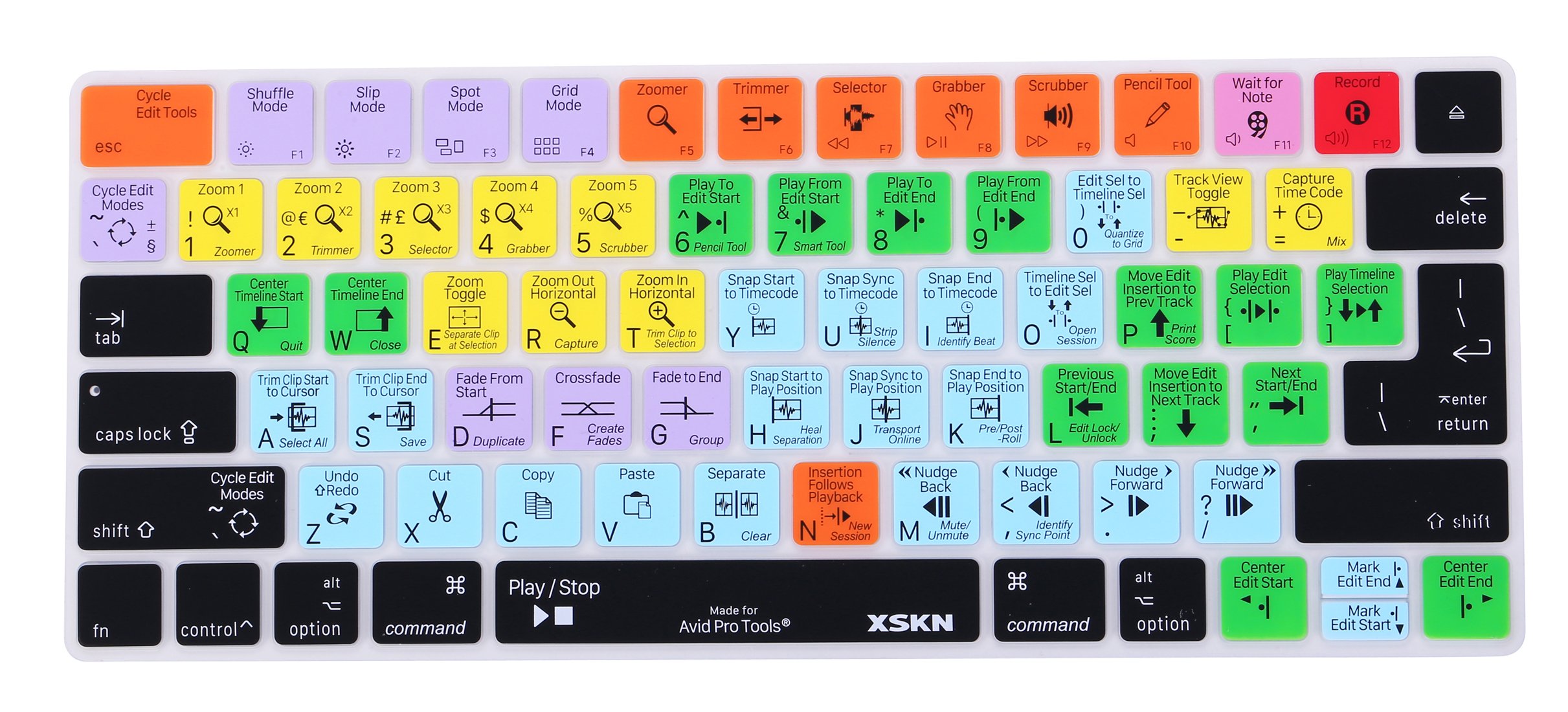 XSKN Avid Pro Tools Silicone Keyboard Cover for Apple Magic Keyboard 2015 MLA22LLA MLA22BA A1644 US EU Versions