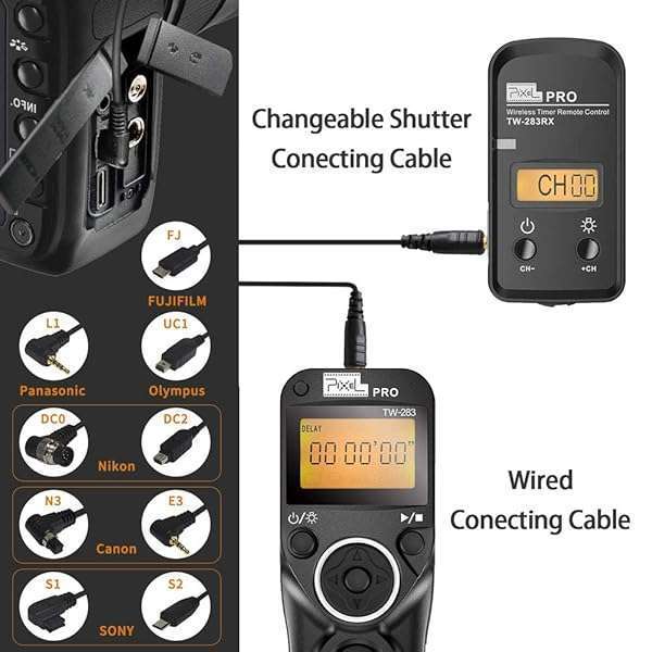 PIXEL Pixel TW-283 E3 Wireless Shutter Release for Canon EOS: XT, XTi, T1i, T2i, 60D & More - View 5 of 9