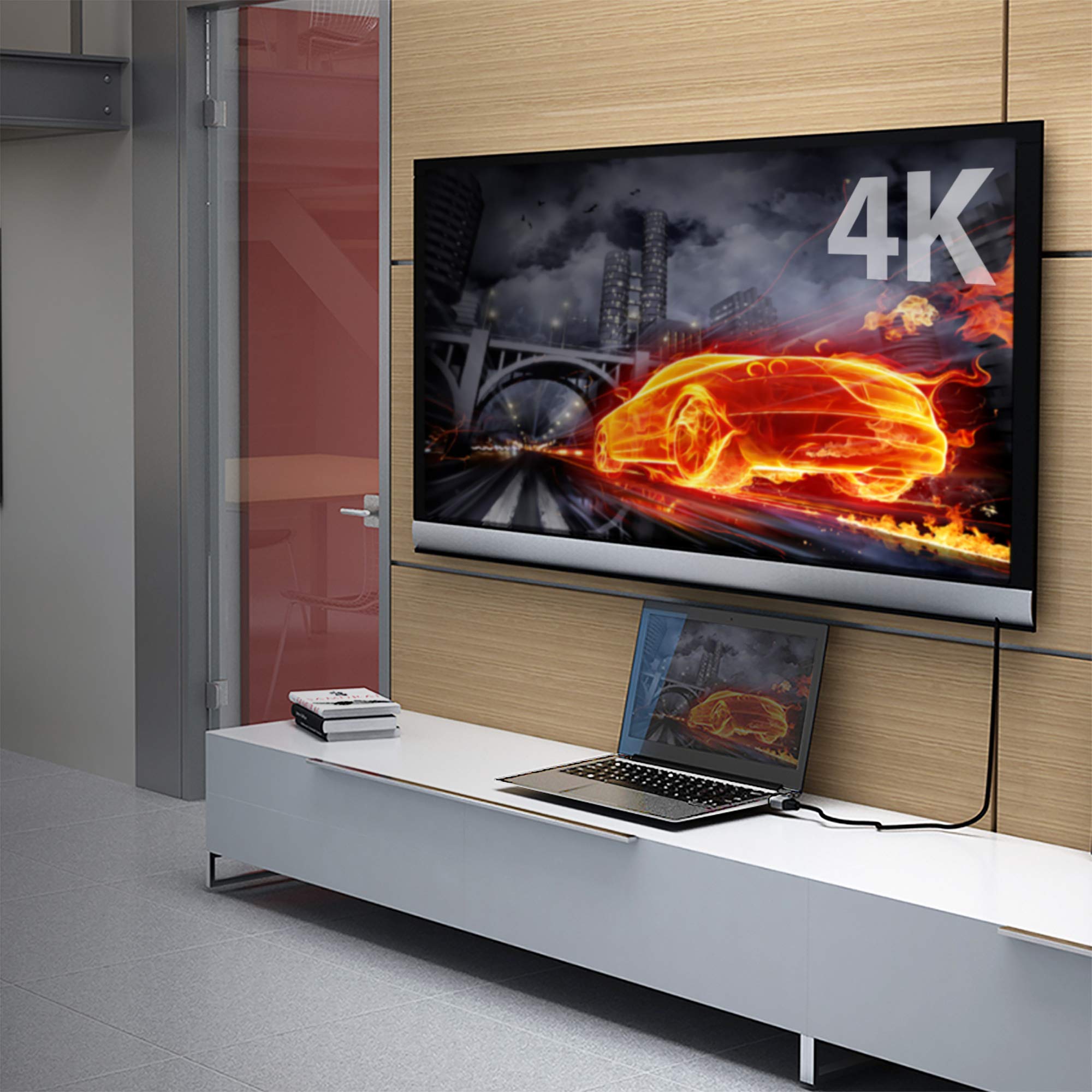 j5create Ultra HD 4K HDMI Cable 6.6 ft Black HDMI 2.0 Certified Supports 4K 60Hz Backward Compatible with HDMI 1.4 1.3 - View 5 of 7