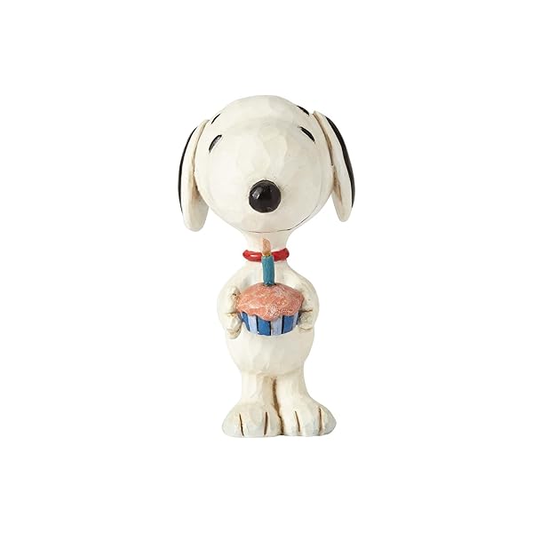 Enesco Peanuts Snoopy Birthday Mini Figurine by Jim Shore - 3 Inch Multicolor Collectible