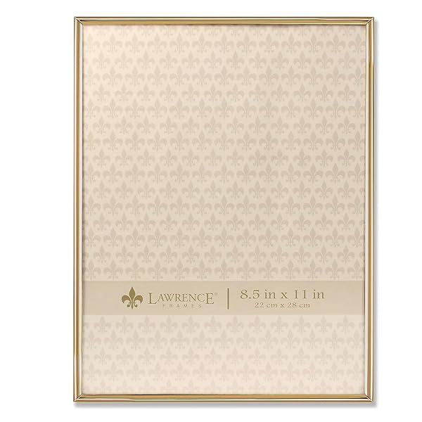 Lawrence Frames Lawrence Frames 8.5W x 11 Inch H Simply Gold Metal Picture Frame 670081