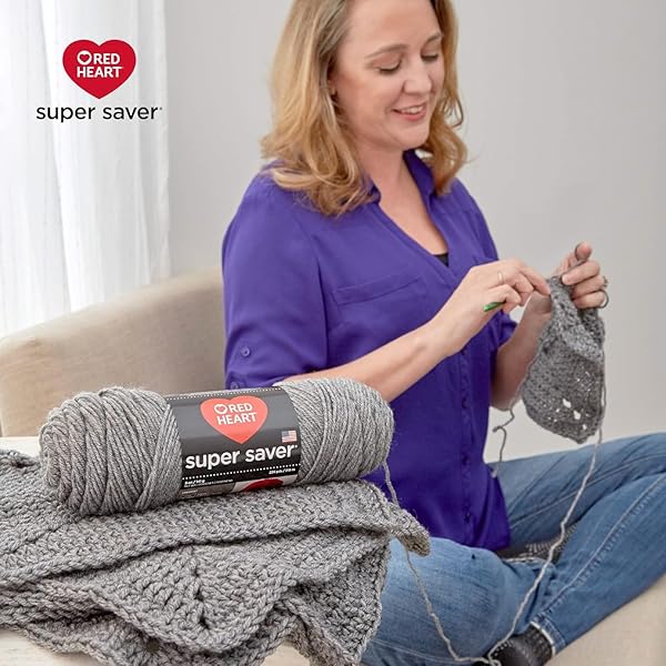 Red Heart Buy RED HEART E305.3985 Super Saver Ombre Yarn Velvet - Soft, Durable & Perfect for Crafting! - View 3 of 6