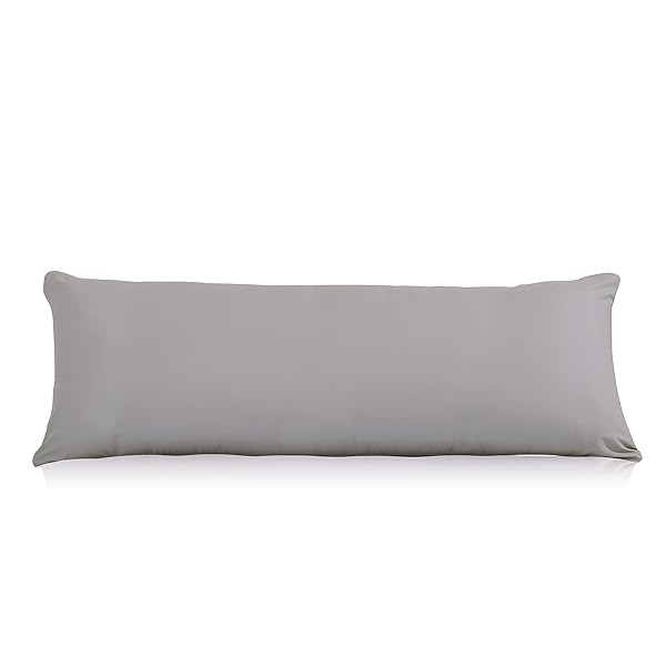 EVOLIVE "EVOLIVE Ultra Soft Microfiber Body Pillow Cover 21"x54" - Silver Grey with Hidden Zipper Closure"