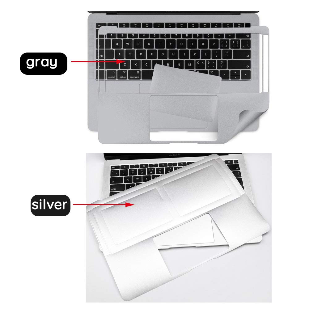 Toshion Palm Rest Cover and Trackpad Protector Skin for MacBook Air 13.3 A1466 A1369 Silver - View 5 of 7