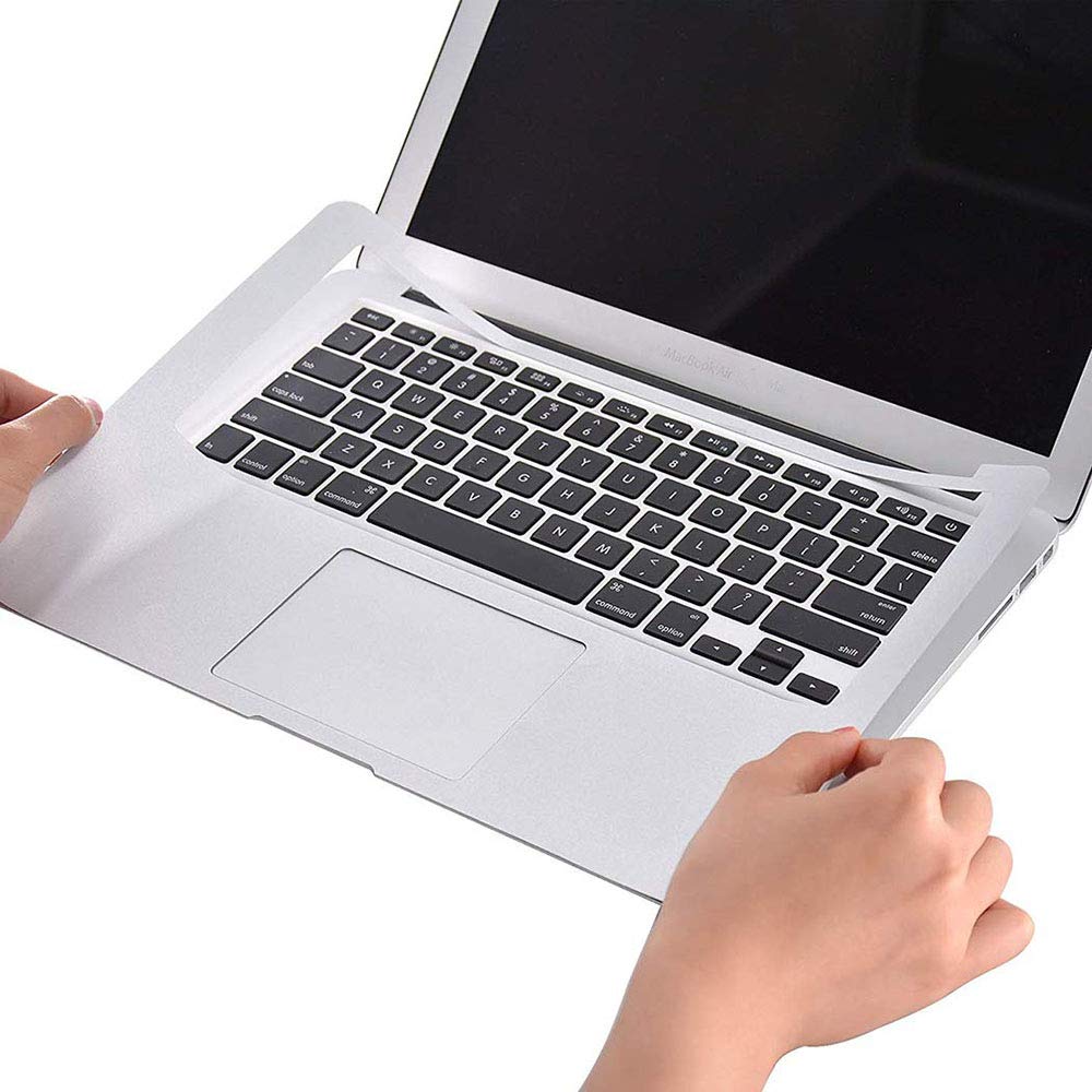 Toshion Palm Rest Cover and Trackpad Protector Skin for MacBook Air 13.3 A1466 A1369 Silver