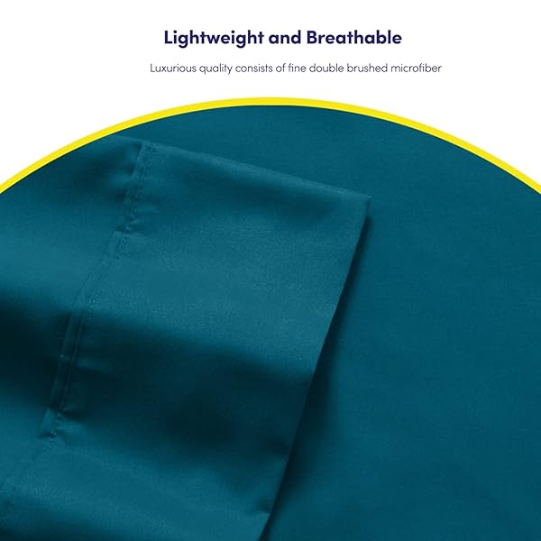 Sweet Home Collection King Size Bed Sheets 6 Piece 1500 Supreme Collection Fine Brushed Microfiber Deep Pocket Set with Extra Pillow Cases in Teal - View 6 of 7