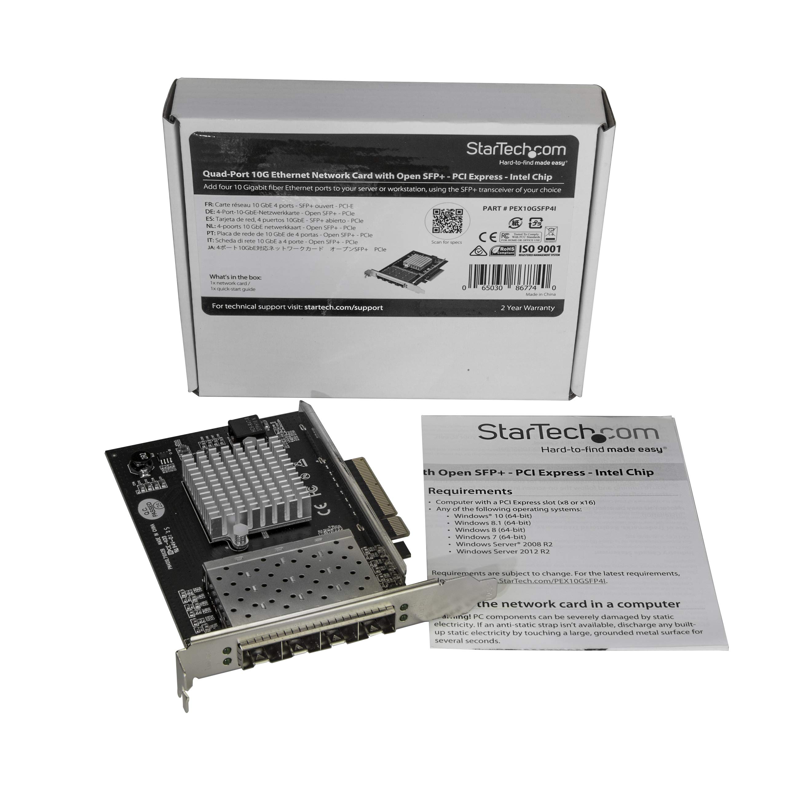StarTech Quad Port 10G SFP Network Card Intel XL710 PCIe 10 Gigabit Ethernet Server NIC for Dell PowerEdge HPE ProLiant - View 5 of 6
