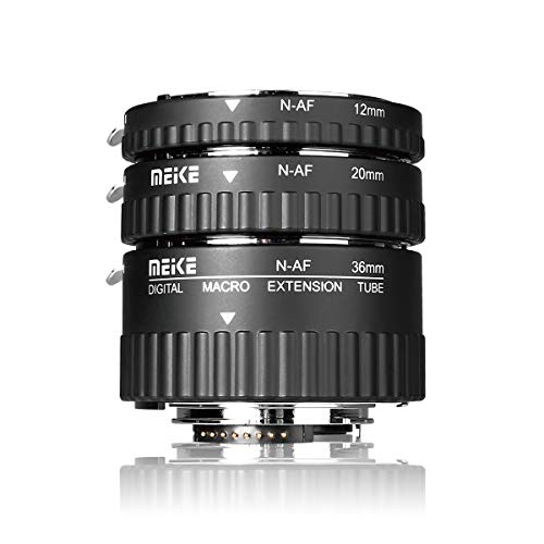 Meike MEIKE N-AF1-A Macro Extension Tube Adapter for Nikon DSLR: Auto Focus & Metal Build for D80, D90, D300, D5000 & More