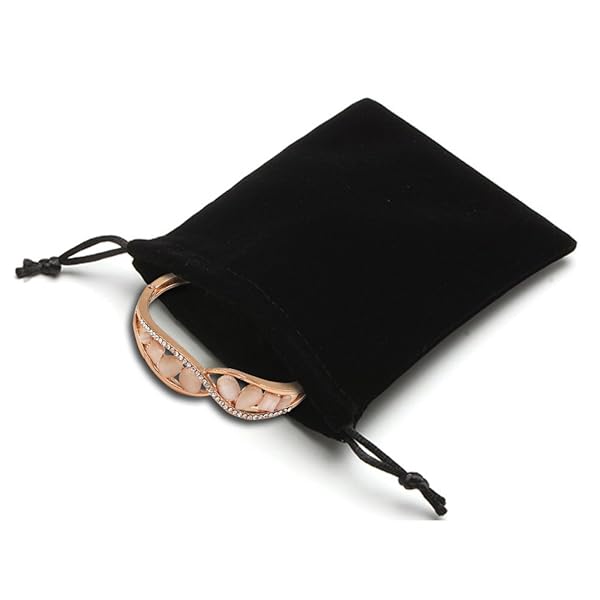 Wudygirl Wudygirl 100 PCS Velvet Drawstring Bags 5X6 Inch for Jewelry Gaming Dice and Marbles Black Cloth Pouches - View 5 of 7