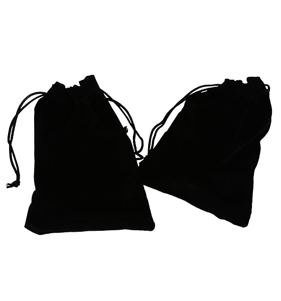Wudygirl Wudygirl 100 PCS Velvet Drawstring Bags 5X6 Inch for Jewelry Gaming Dice and Marbles Black Cloth Pouches - View 7 of 7
