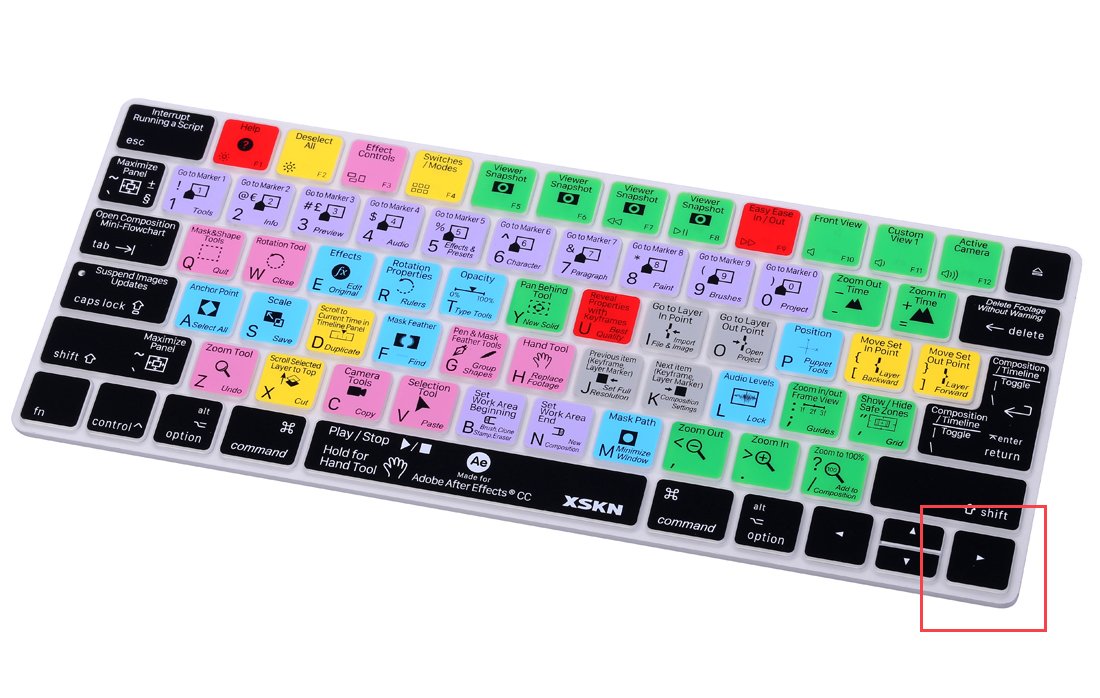 XSKN Adobe After Effects CC Shortcut Silicone Cover for Apple Magic Keyboard US EU Layout MLA22LLA MLA22BA - View 3 of 7