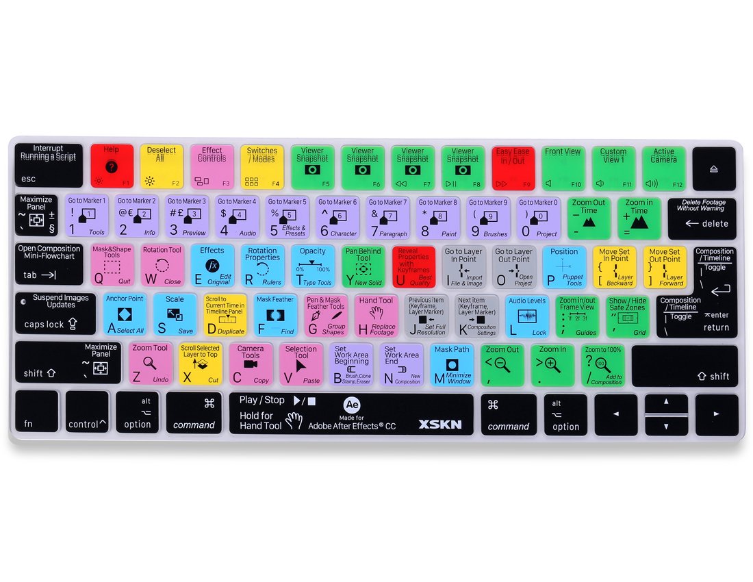 XSKN Adobe After Effects CC Shortcut Silicone Cover for Apple Magic Keyboard US EU Layout MLA22LLA MLA22BA