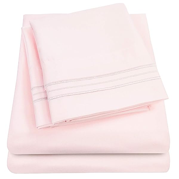 Sweet Home Collection 1500 Supreme Collection Twin XL Sheet Set Pale Pink Extra Soft 3 Piece Bed Sheets with Pillowcase Deep Pocket Elastic Corner Straps