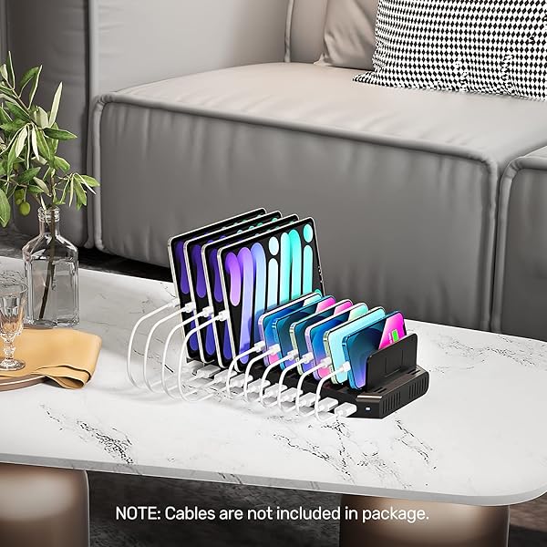 Unitek Unitek iPad Charging Station 10 Port USB Charger Dock Quick Charge 3.0 96W 19.2A Supports 8 iPads Simultaneously Upgraded Model - View 8 of 9