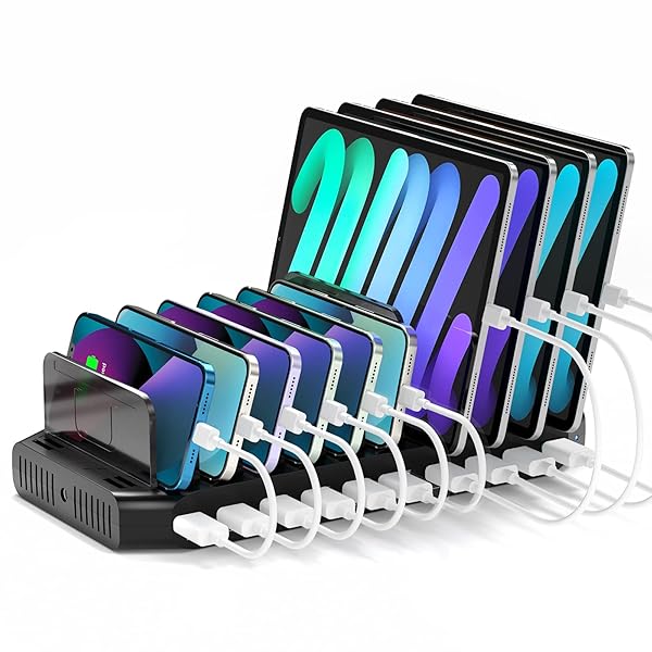 Unitek Unitek iPad Charging Station 10 Port USB Charger Dock Quick Charge 3.0 96W 19.2A Supports 8 iPads Simultaneously Upgraded Model