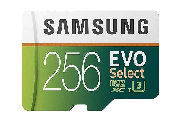 Samsung Buy SAMSUNG 256GB MicroSDXC EVO Select Card - 100MB/s U3 Speed with Full-Size Adapter