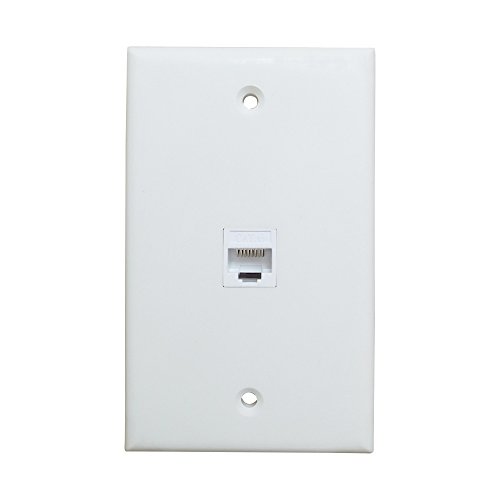 ESYLink BUPLDET 1 Port CAT6 Ethernet Wall Plate Female to Female Network Faceplate White for Easy Installation and Fast Connectivity