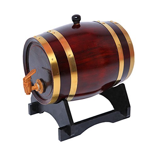 Aimee_JL 5L Oak Whiskey Barrel Dispenser - Vintage Decanter for Wine, Spirits & Beer | Home Bar Essential