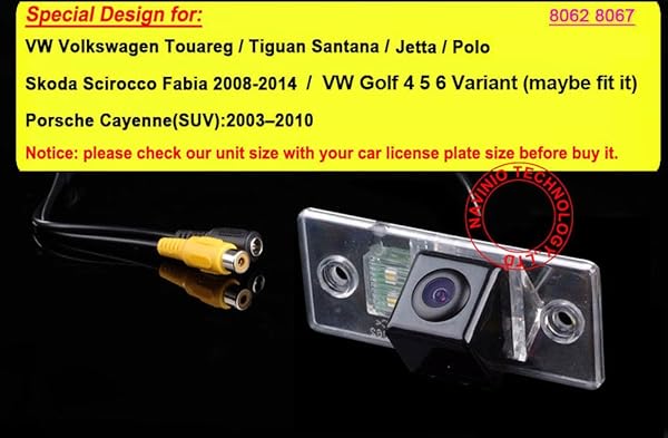 Navinio Navinio Waterproof Backup Camera for VW Scirocco Fabia Seat Tiguan Touareg Santana Golf 5 V Passat Polo Skoda Rear-View Parking - View 3 of 10