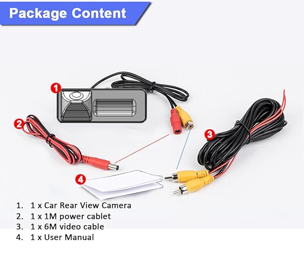 Navinio Navinio Waterproof Backup Camera for VW Scirocco Fabia Seat Tiguan Touareg Santana Golf 5 V Passat Polo Skoda Rear-View Parking - View 5 of 10