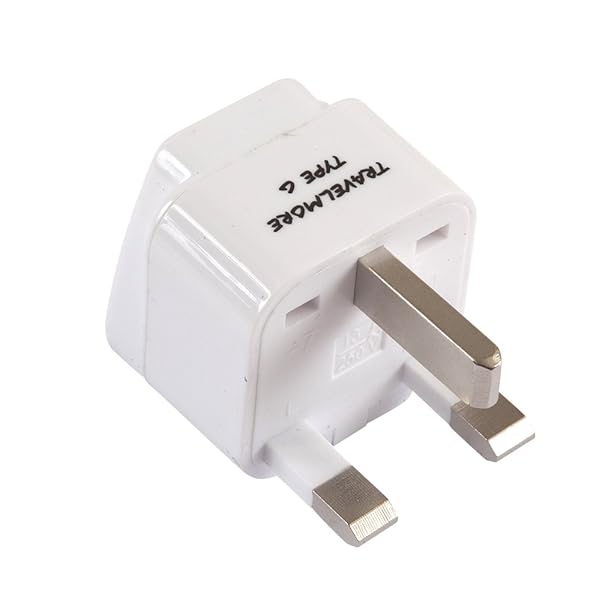 TravelMore 2 Pack UK Travel Adapter Type G Plug Compatible with Outlets in UK Ireland Hong Kong Scotland England London Dublin and More - View 2 of 6