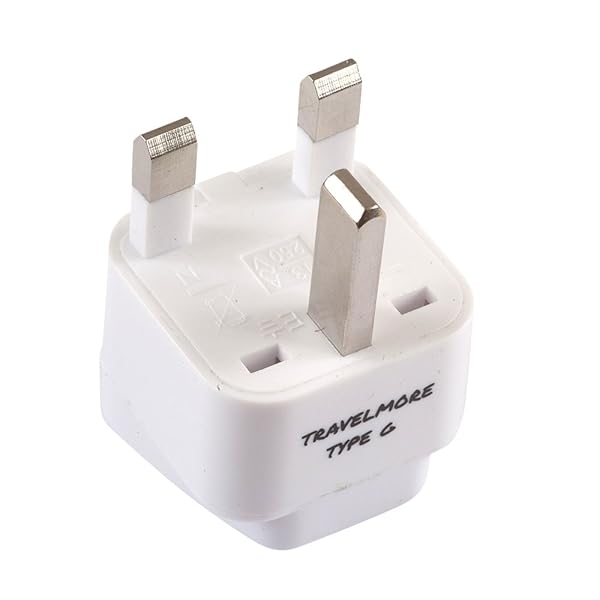 TravelMore 2 Pack UK Travel Adapter Type G Plug Compatible with Outlets in UK Ireland Hong Kong Scotland England London Dublin and More - View 4 of 6