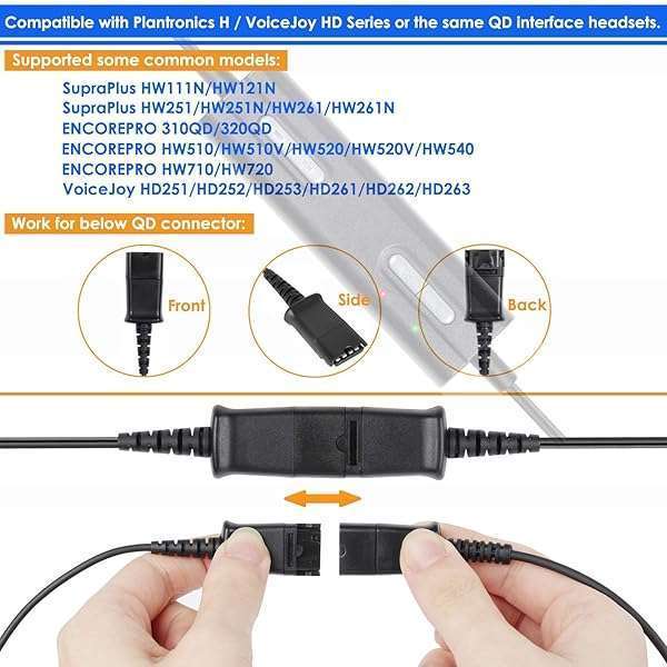 VoiceJoy VoiceJoy QD to USB Adapter Cable for Plantronics Headsets - Volume Control & Mute for Mic/Speaker - View 6 of 8