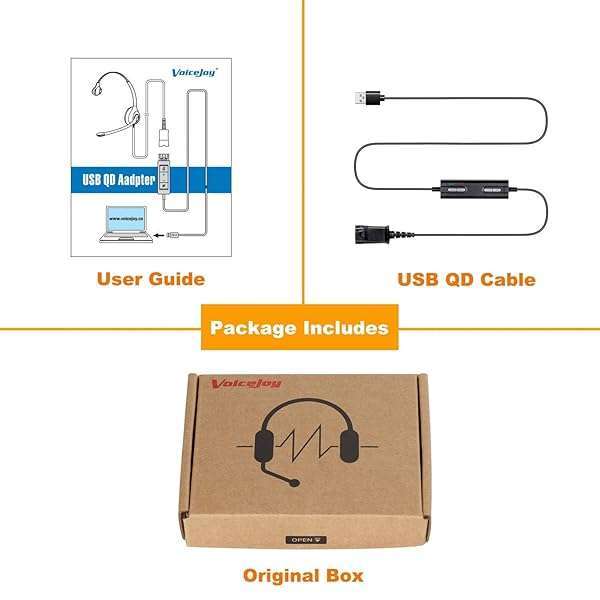 VoiceJoy VoiceJoy QD to USB Adapter Cable for Plantronics Headsets - Volume Control & Mute for Mic/Speaker - View 8 of 8