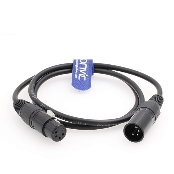 Eonvic 4pin Male to Female XLR Power Supply Cable for DSLR Camera High Quality Durable Connection