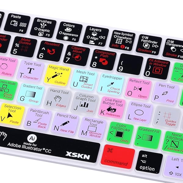 XSKN XSKN Magic Keyboard Cover for Adobe Illustrator Durable Silicone Skin for Apple Magic Keyboard MLA22LL/A - View 7 of 10
