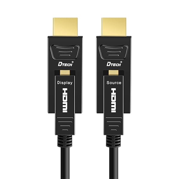 DTECH 50ft DTech Fiber Optic HDMI Cable - 4K 60Hz, 18Gbps, Dual Micro & Standard HDMI for TV, Projector, Monitor - View 6 of 7