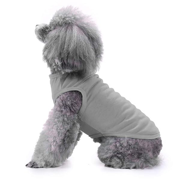 Chol&Vivi CholVivi Dog Shirt 2pcs Blank Cotton Sleeveless Tank Top for All Breeds Extra Small to Extra Large Black and Grey X-Large - View 5 of 6