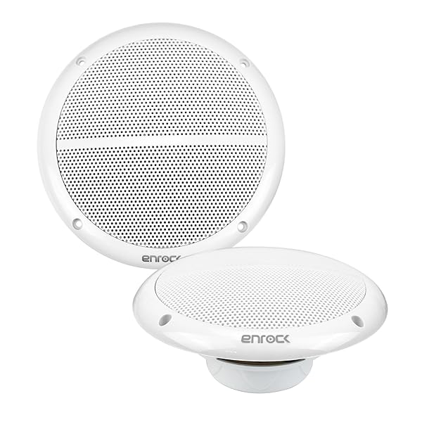 Enrock 6.5 Inch 90 Watt Peak Power Marine 2 Way Full Range Speakers White Pair