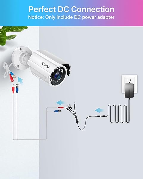 ZOSI ZOSI 12V 2A Power Supply Adapter & 4-Way Splitter for CCTV Security Cameras - View 7 of 10